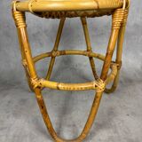 70s rattan stool