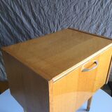 French vintage bedside in varnished blond wood 60