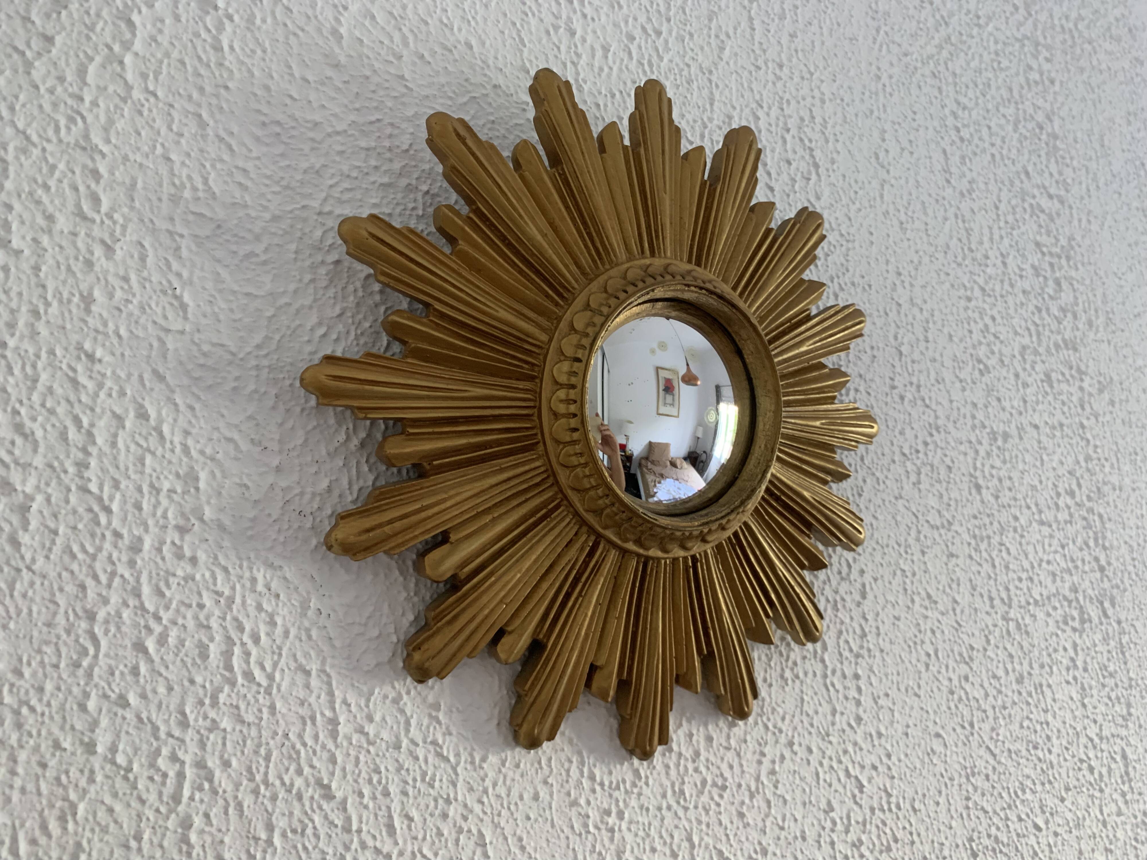 Vintage 1960s witch's eye sun mirror - 25 cm