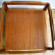 Table basse carrée en teck et verre - 1970