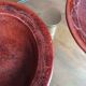 6 antique hand-turned glazed terracotta plates