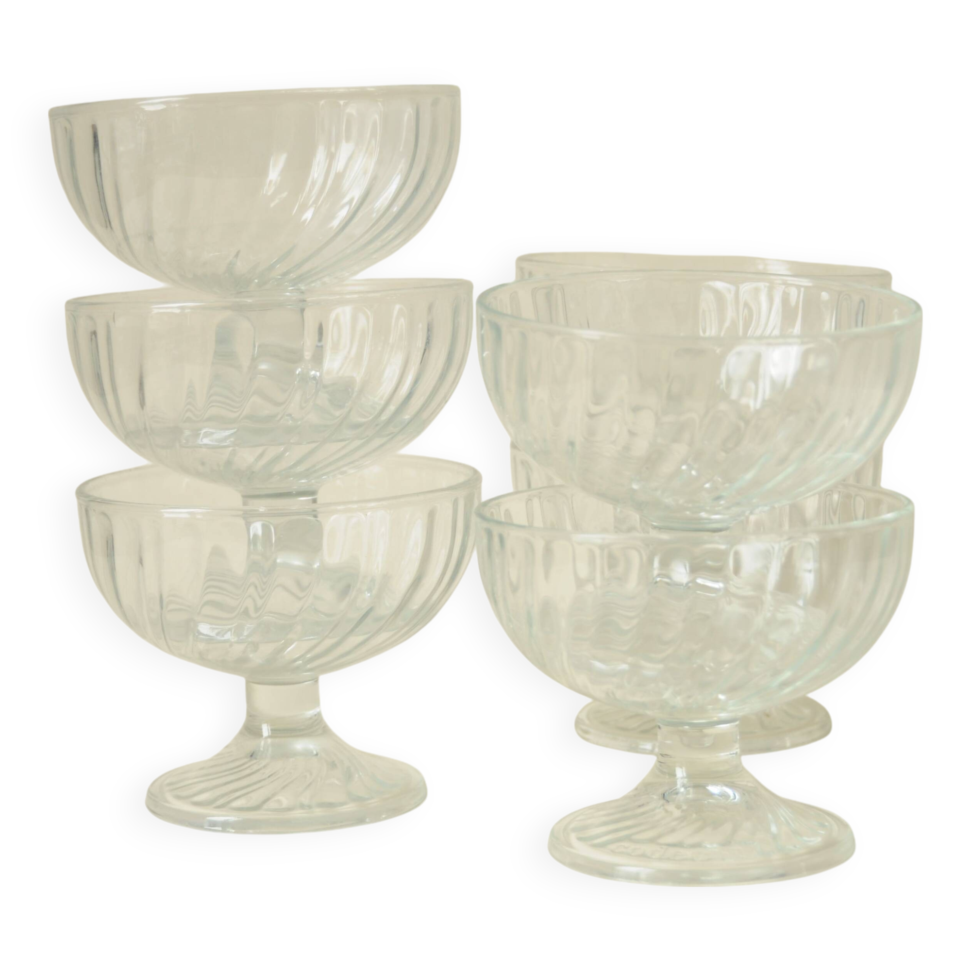 Dessert - fruit - ice cream cups in transparent glass