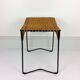 Tabouret vintage rotin et métal 1950