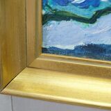 Anders Fogelin, Scandinavian Modern Landscape, 1970s, huile sur toile, encadré