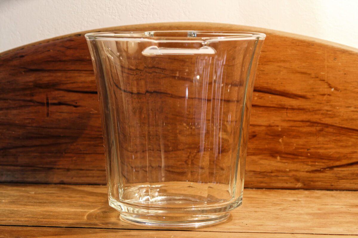 Transparent glass champagne bucket