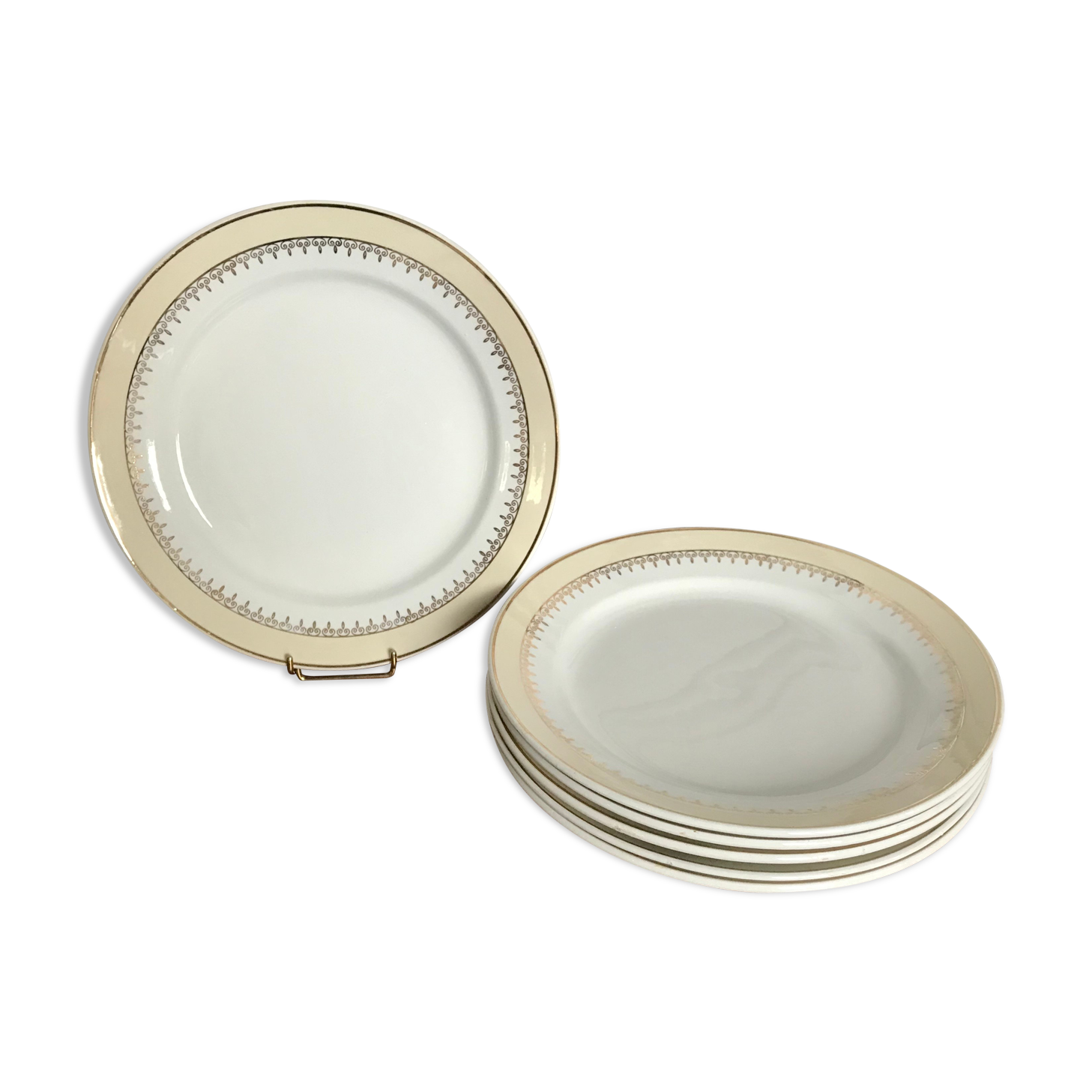 Set of 6 flat plates Lunéville