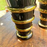 Pair of hyalite glass vases