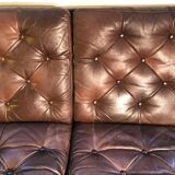 Scandinavian 2-seater leather sofa 1960