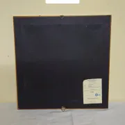 Framed screen-printed plate with certificate