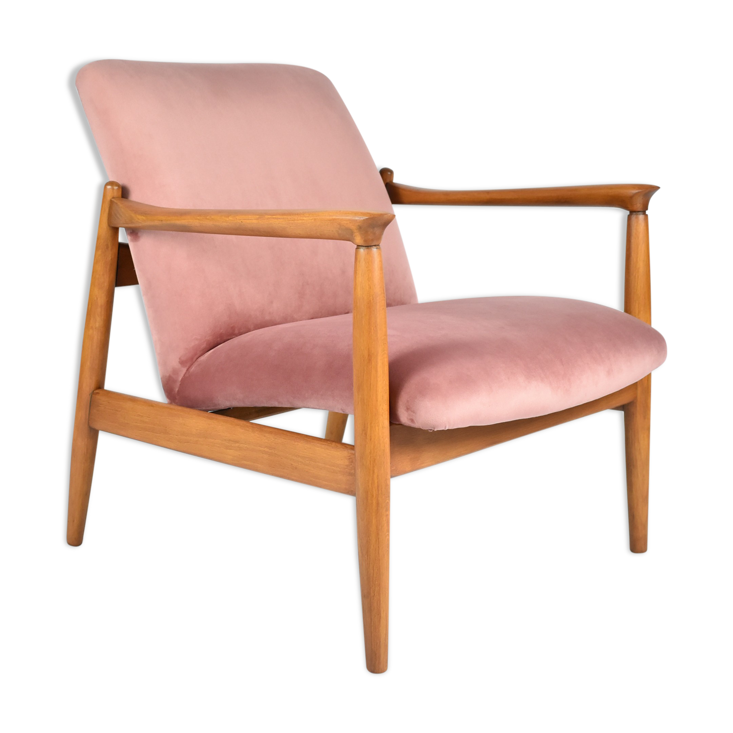 Original GFM-64 model, designer E.Homa, 1960s, upholstered, pink velvet