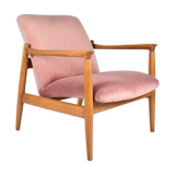 Original GFM-64 model, designer E.Homa, 1960s, upholstered, pink velvet