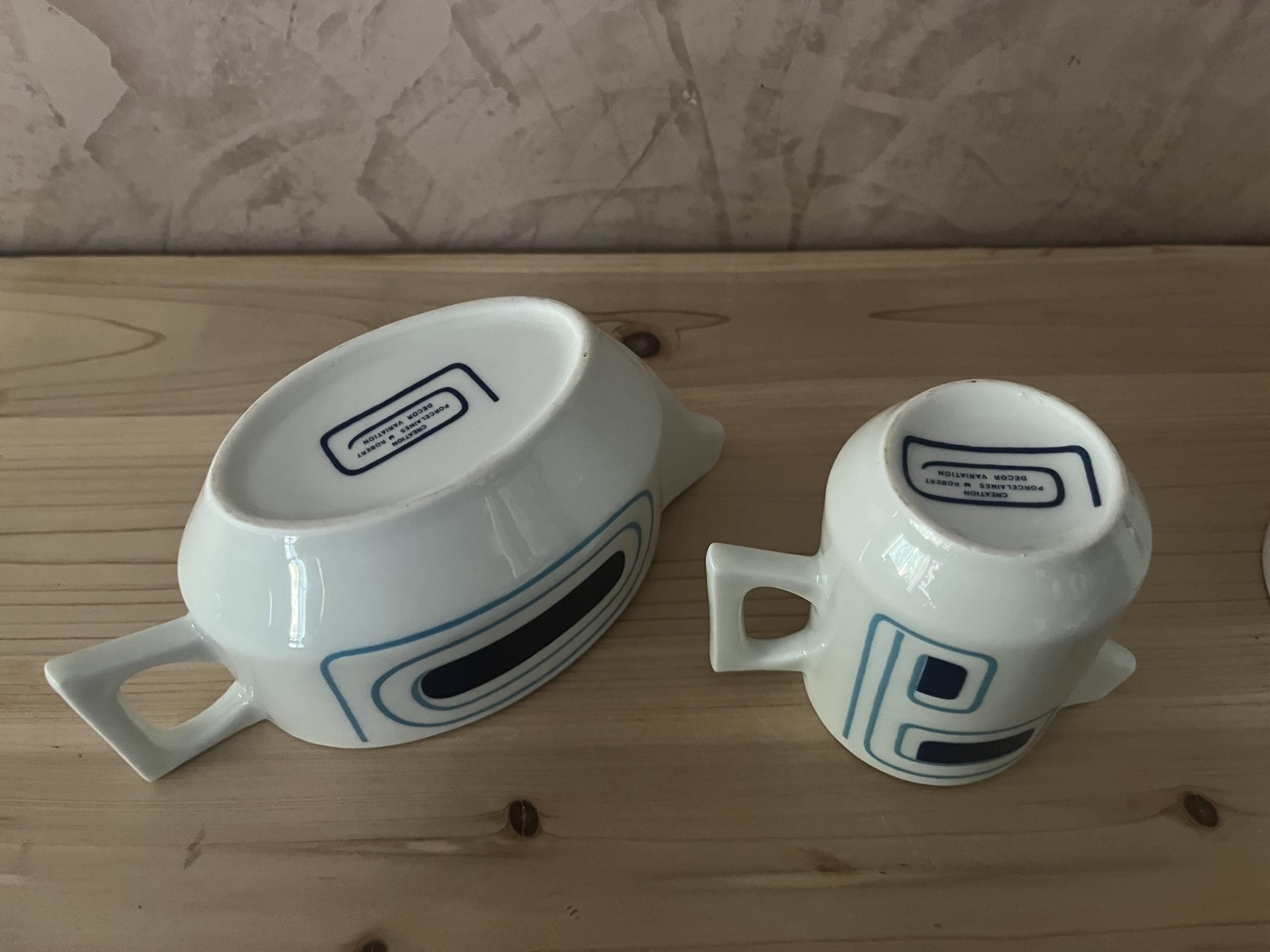 Ensemble 3 pièces porcelaines M Robert