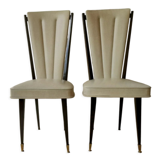 Paire de chaises skaï vintage