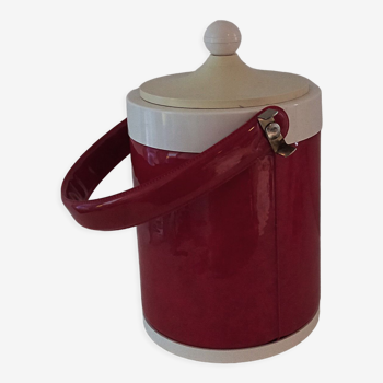 Red and white vintage ice bucket