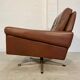 Vintage danish retro mid-century svend skipper brown leather chair & stool 60s