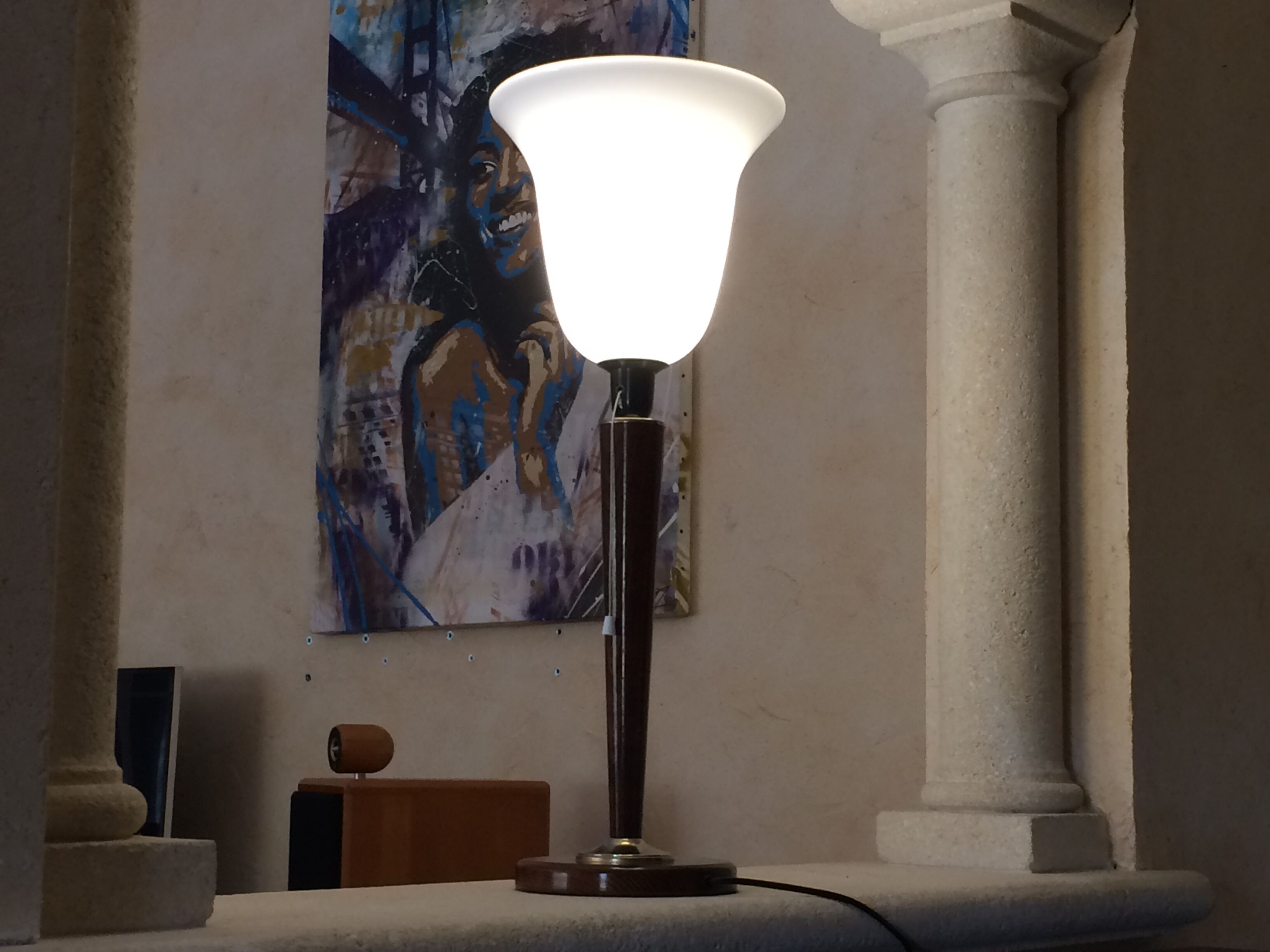 Lamp mazda mahogany, art deco 1950