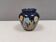 Small delicious blue ceramic vase with floral decoration. Sweden 1970s