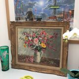 Still life bouquet of flowers oil painting