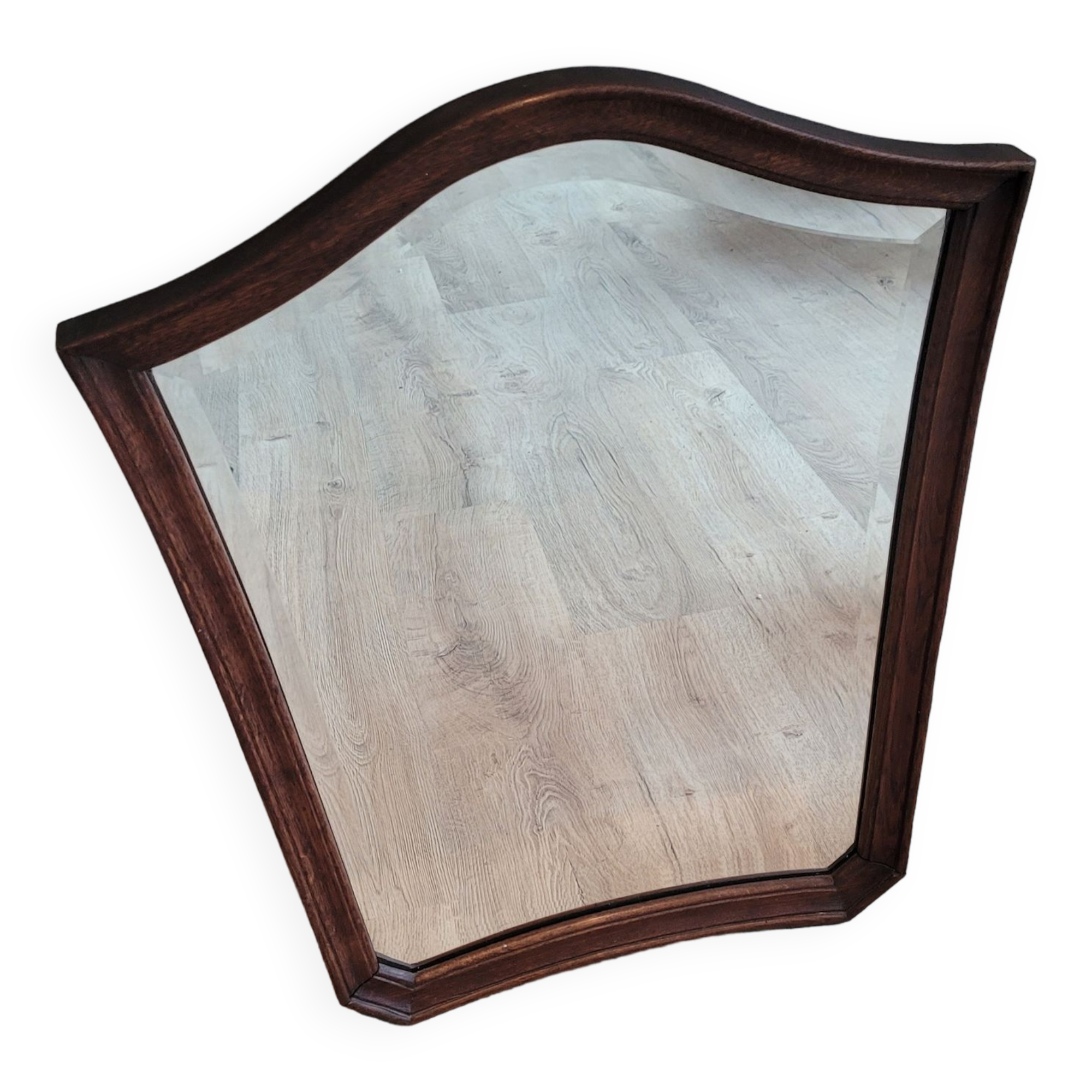 Trapezoid wood mirror 58x73