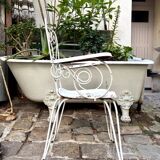 Fauteuil de jardin en fonte de fer blanche n°1