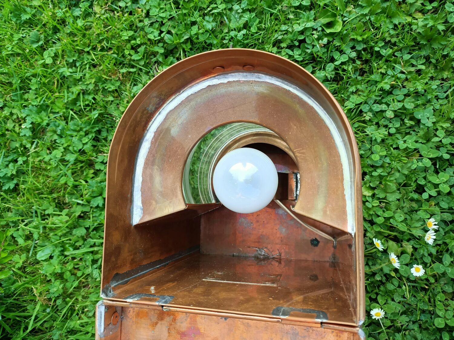 Old copper houseboat lamp