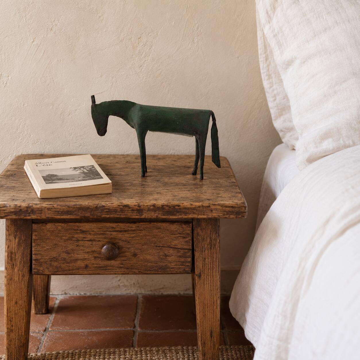 Sculpture of a dark green patinated metal horse, 1980s.