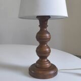 1950s turned wood table lamp