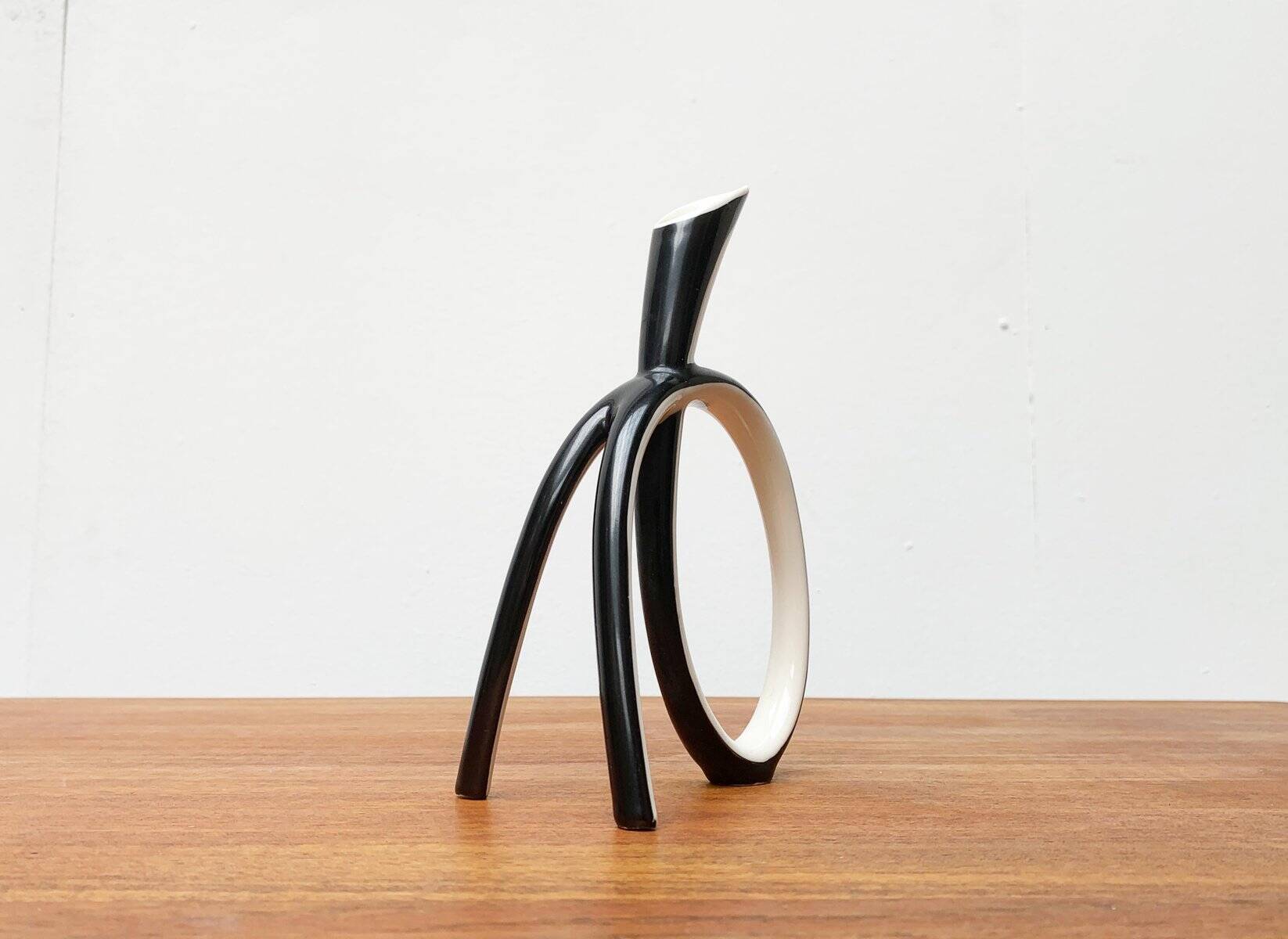 Sculptural porcelain vase from mid-century Germany by Lindner.