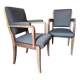 Art Deco grey armchairs