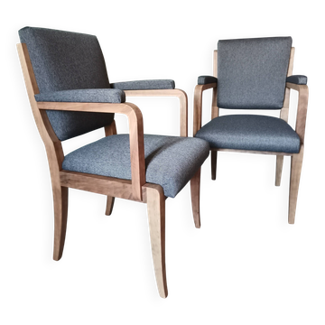 Fauteuils art deco gris