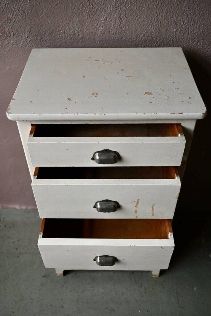 Small wooden chest of drawers vintage retro patinated bohemian 1950s