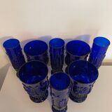 8 verres Pilgrim bleu cobalt
