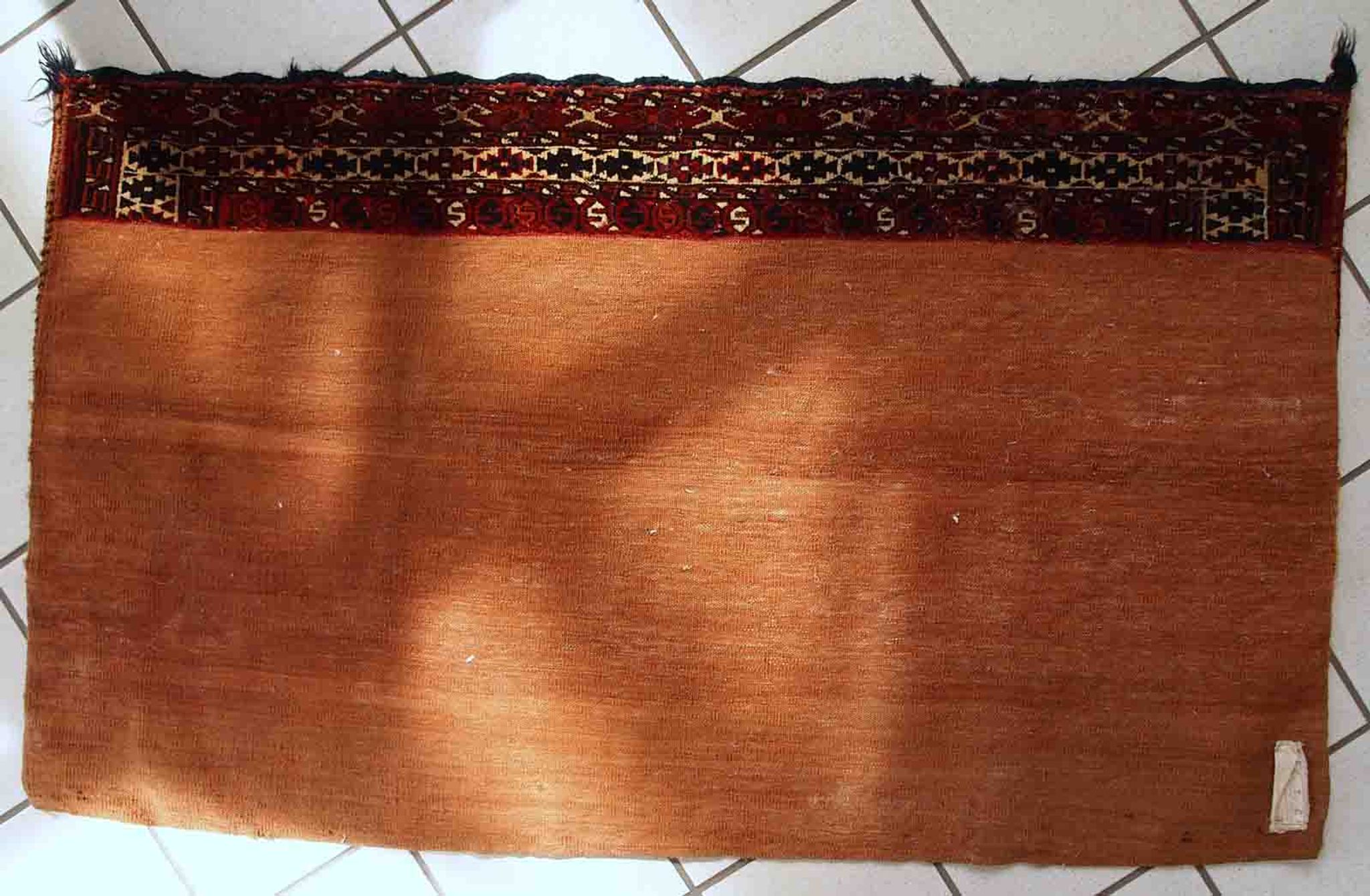 Ancient turkmen yomud handmade carpet 70cm x 118cm 1900s, 1c725