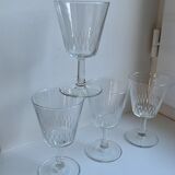Set of 4 crystal wine glasses 60s
