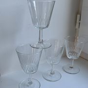 Set of 4 crystal wine glasses 60s