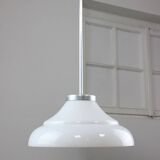 Mid-century Italian Aluminum and Glass Pendant Lamp