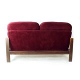 Canapé 2 places en velours de Hikor Pisek, Tchécoslovaquie, années 1980