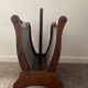 Porte revue vintage en peau et bois