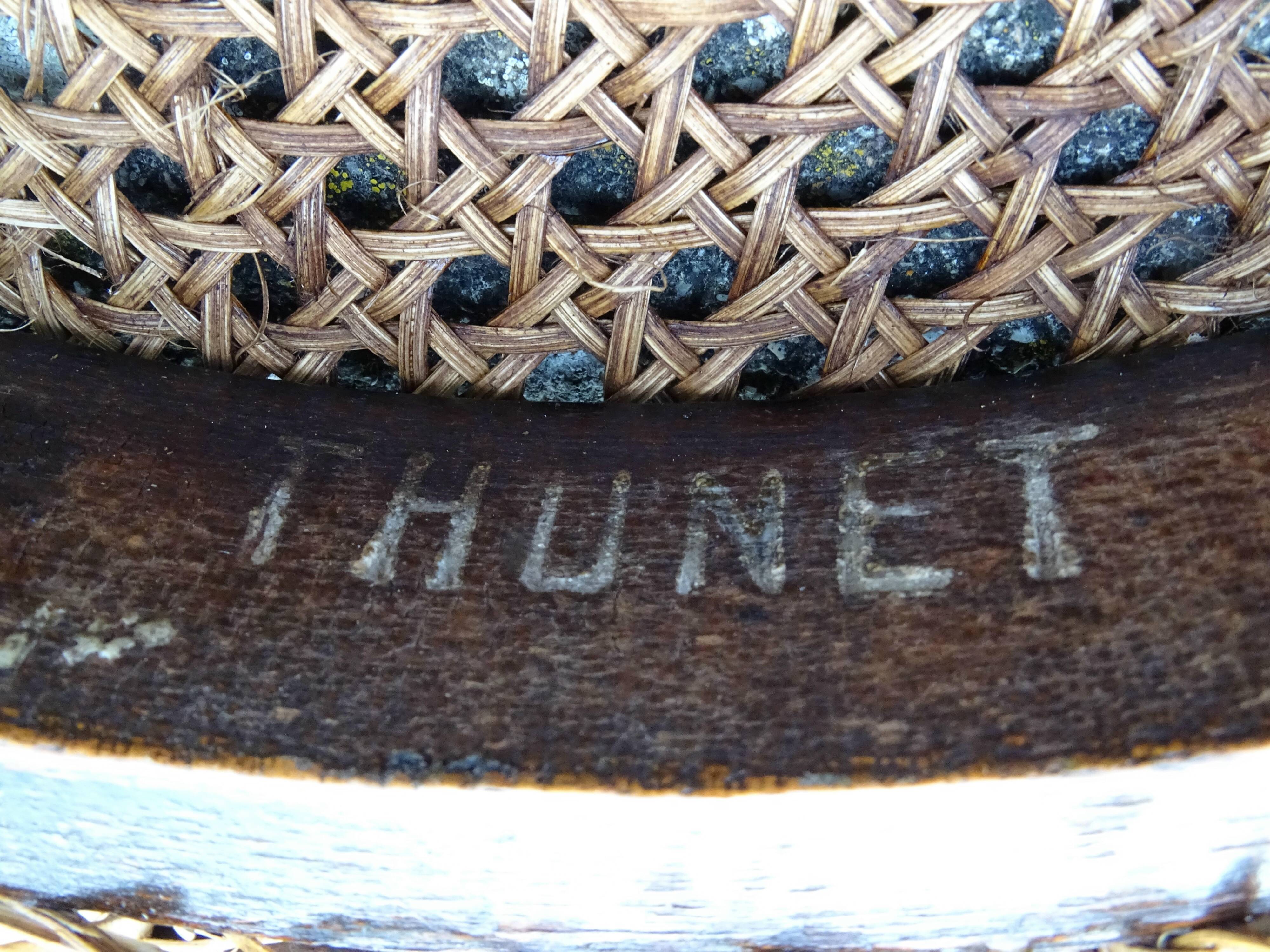 Thonet 1890 piano stool, canna