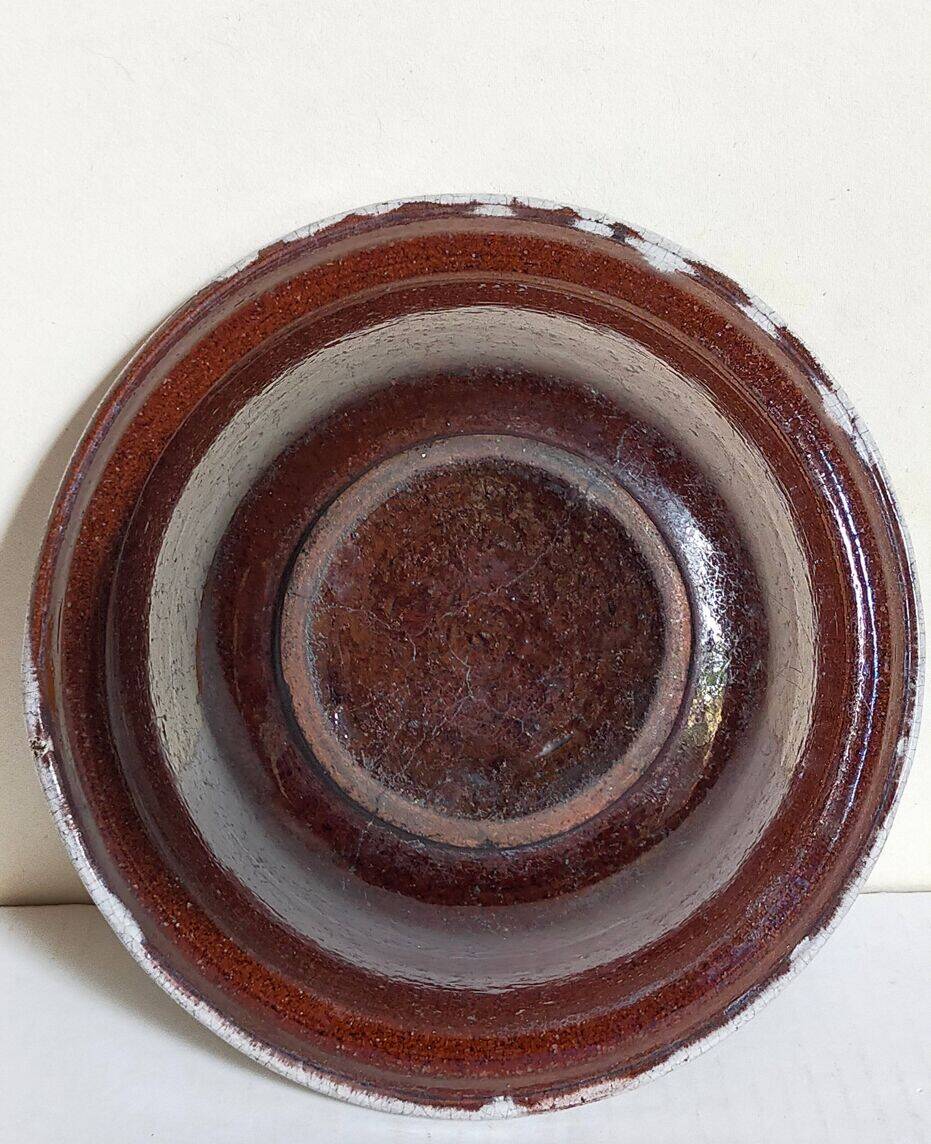 19th century enamelled earthenware salad bowl