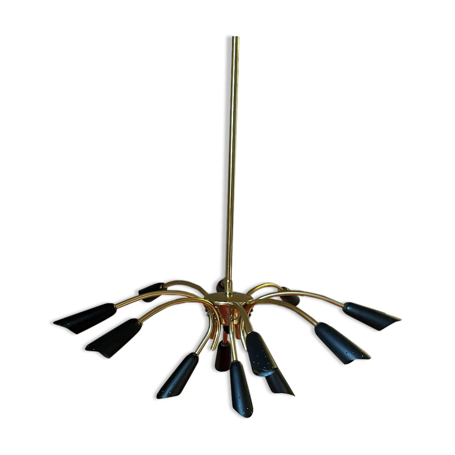 Sputnik brass chandelier