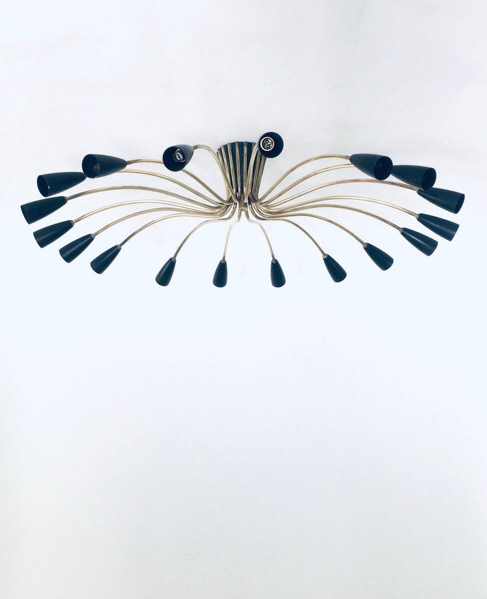 Sputnik 18-Arm Ceiling Lamp from Kaiser Leuchten, Germany, 1950s