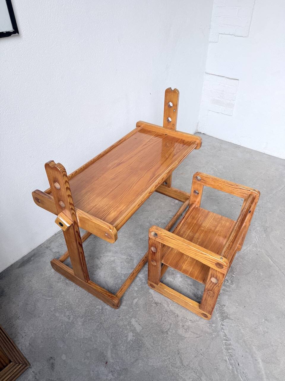 Bureau et chaise enfant pin Bauhaus
