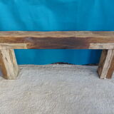 Brutalist console solid oak