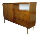 Vintage Mid Century Highboard Cabinet Drawer and Doors Teak Veneer 200cm
