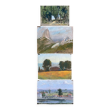 Paintings set of 4 drawings by Ed. Pannetier (1884-1965) Provence Côte d'Azur