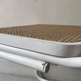 Cesca B32 vintage design chair in white metal and cane by Marcel Breuer