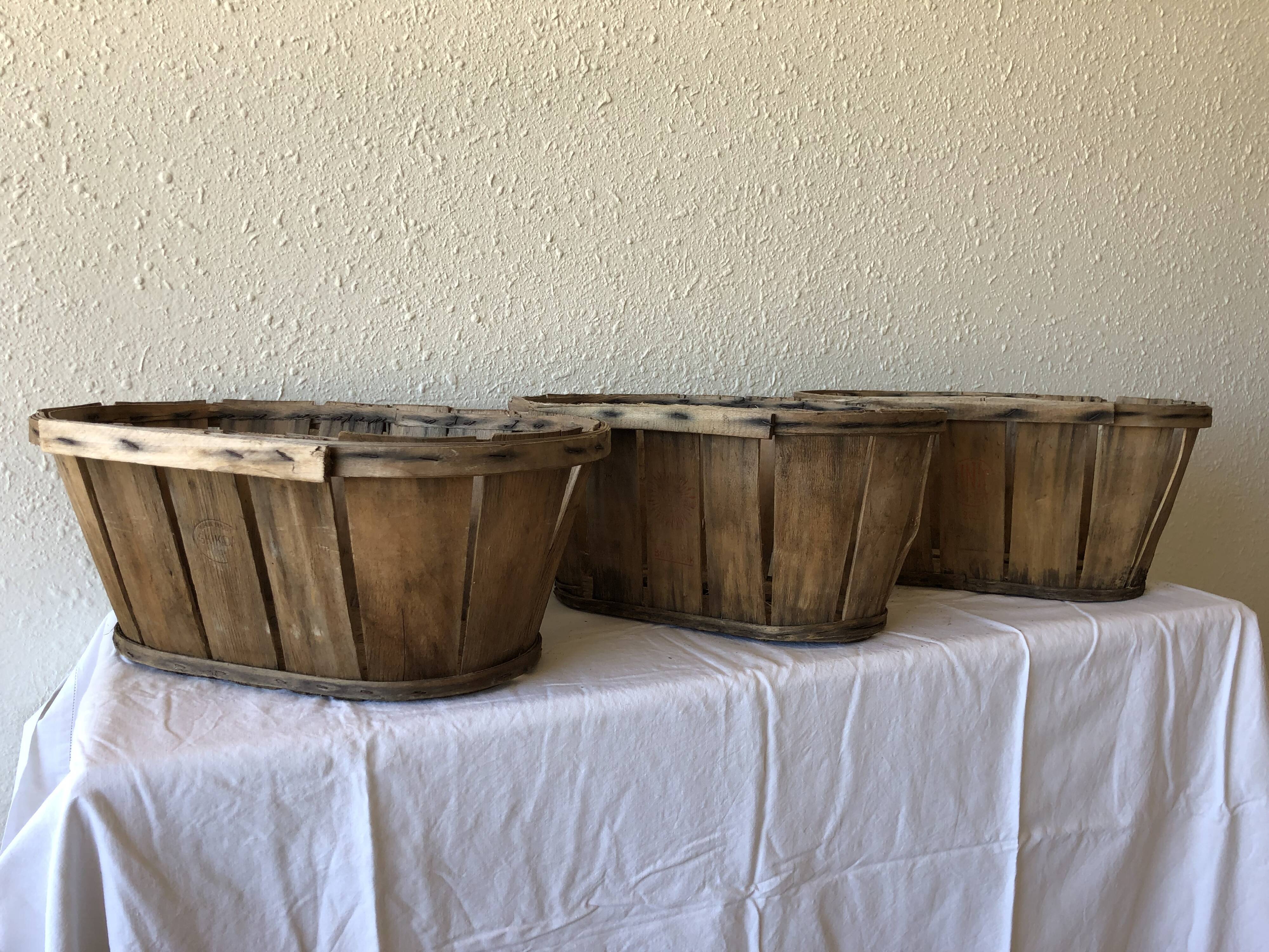 Series of 3 old fruit cups