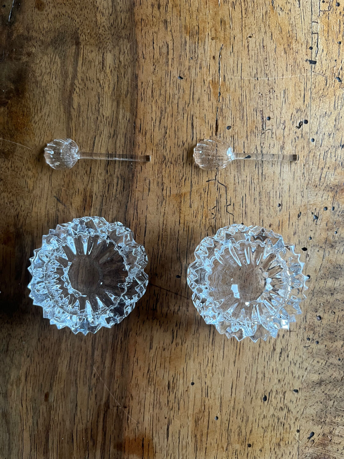 Crystal salt and pepper shakers