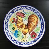 Plat décor coq